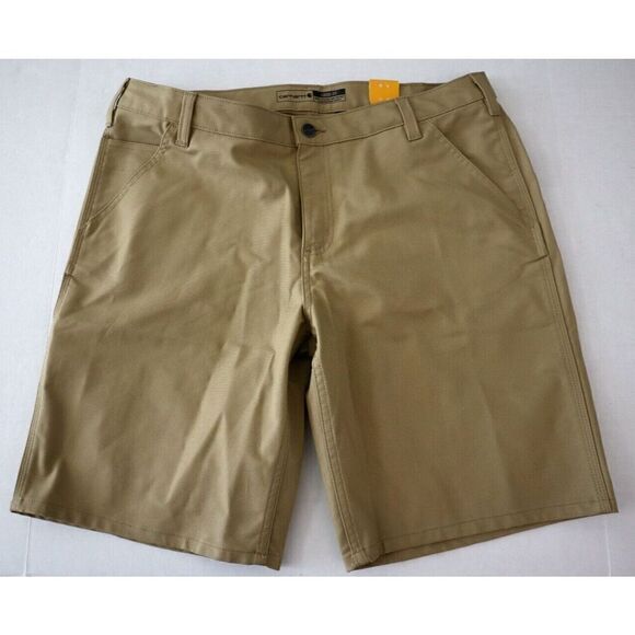 Carhartt BS3111-W Women's Sz 16 Beige Rugged Flex Loose Fit Canvas Work Shorts - Picture 1 of 9